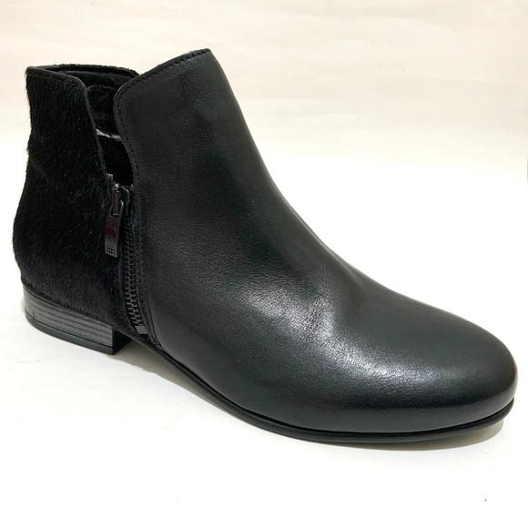 ERIC MICHEAL ISABELLA black booties leather block heel almond toe ankle boots 38 - Picture 8 of 11